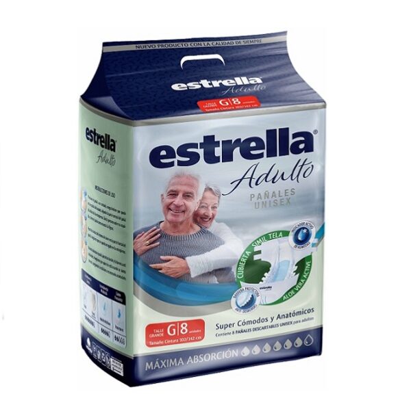 Pañal Estrella Adultos Grande x 8 u. (10)